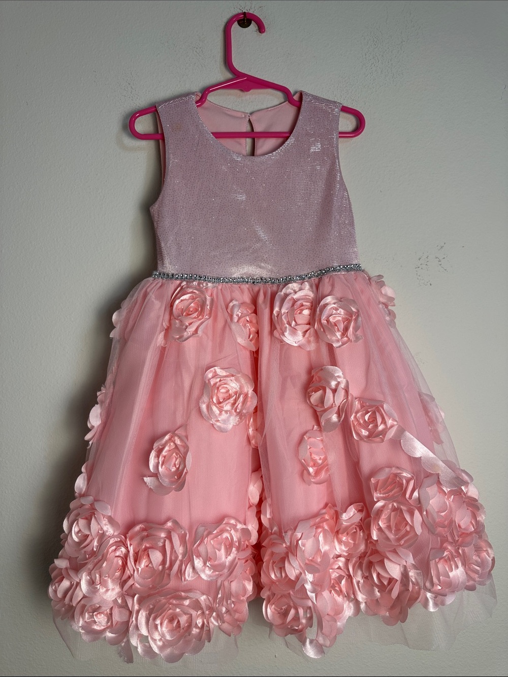 Girl Pink Floral Tulle Party Dress size 5